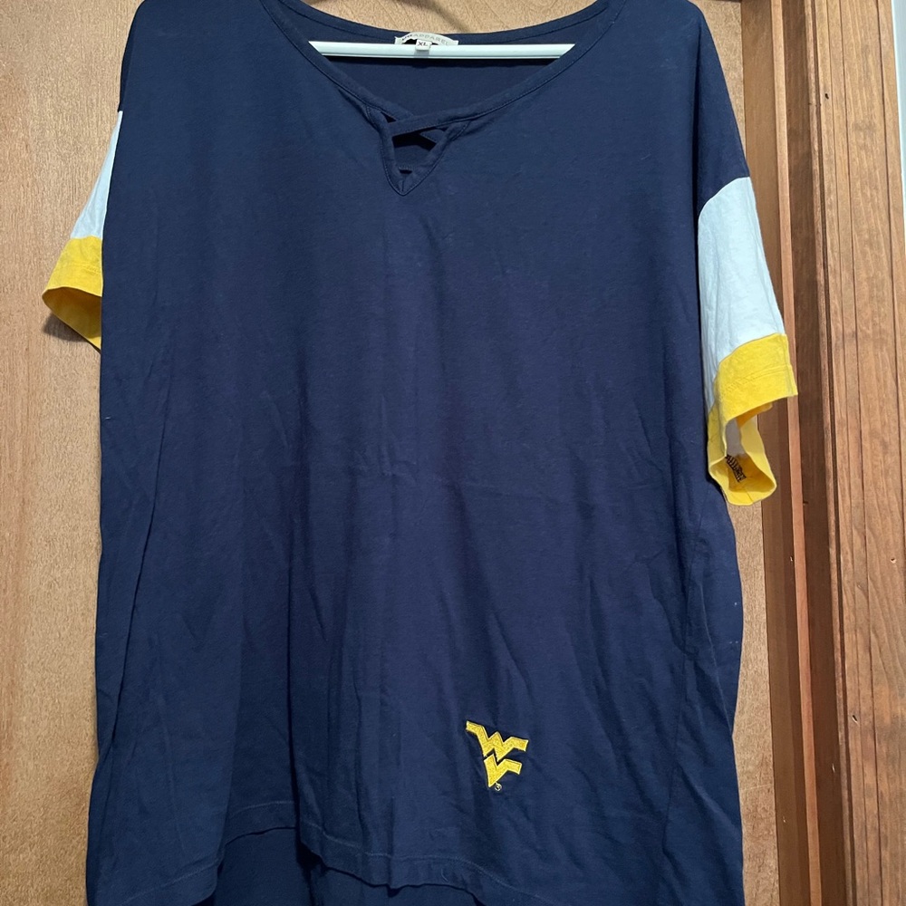 Women's Navy and Yellow Short Sleeve Tee